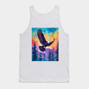 Majestic Eagle Silhouette: Freedom's Colors Tank Top